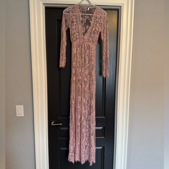 Womens Maternity Lace Maxi Dress Sz S - Picture 7 of 8